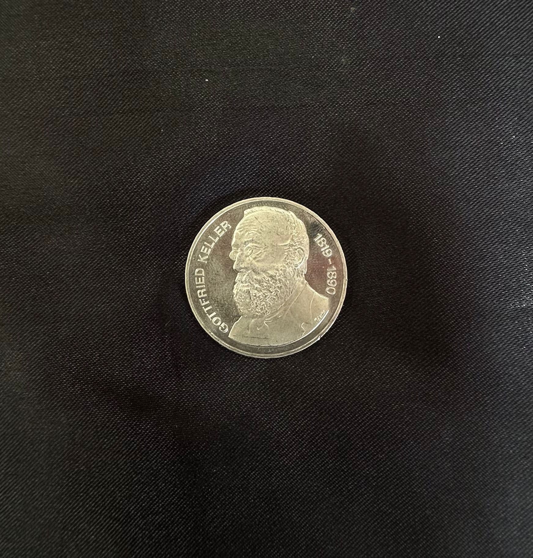 Monedă Comemorativă 5 Franci Elveția 1990 - Gottfried Keller