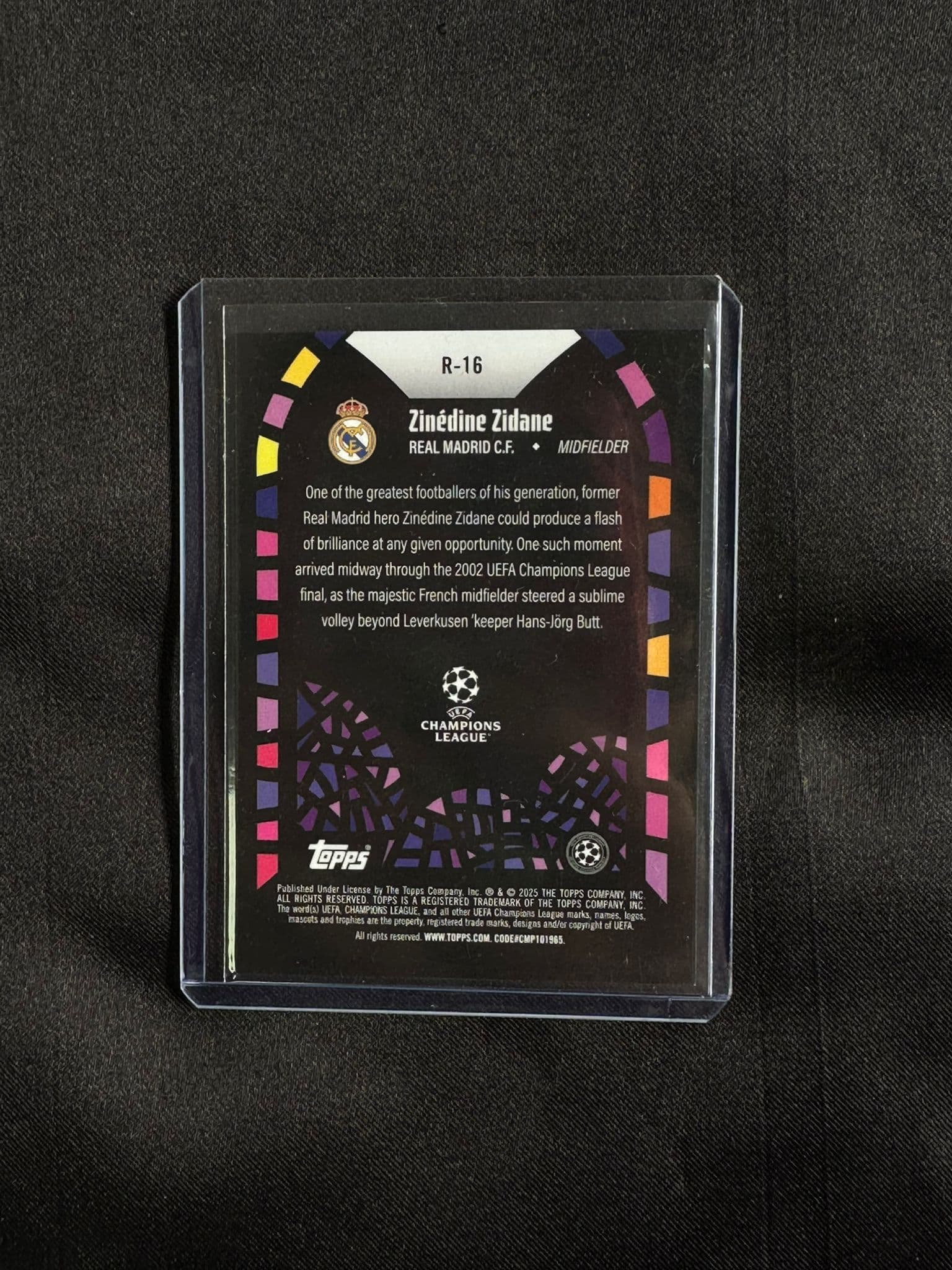 Cartonaș de colecție cu Zinedine Zidane - Real Madrid - Topps Chrome F1 2024 - Ediție Limitată 35/50 2