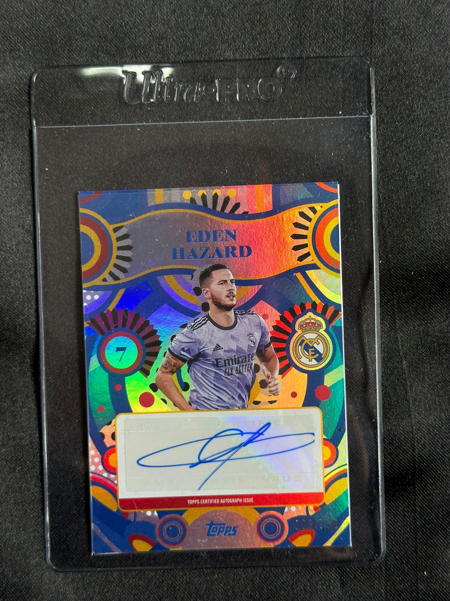 Card Topps Real Madrid 2024/25 Eden Hazard Flamenco Flare Auto /250 – Autograf Certificat