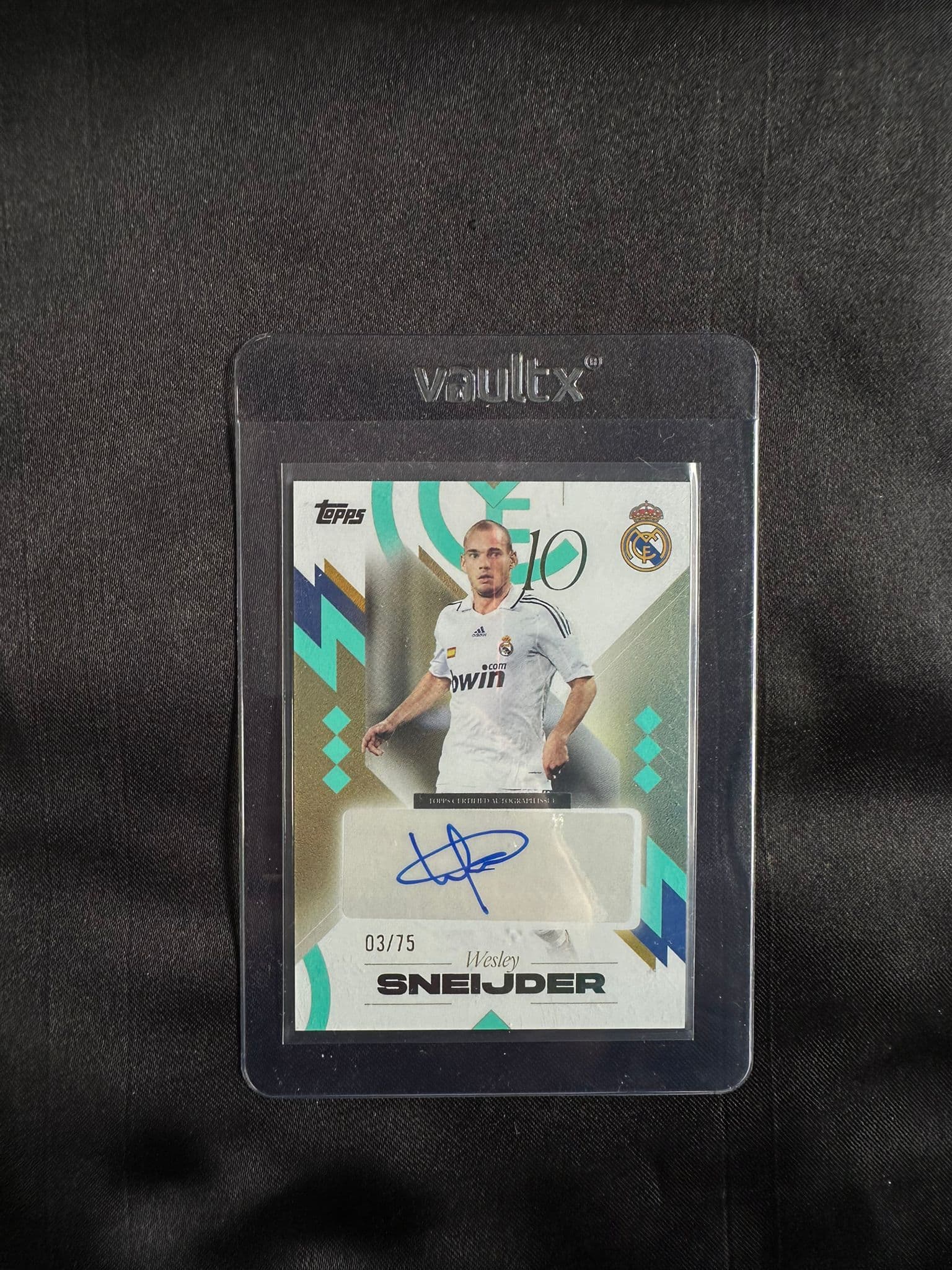 Cartonaș de colecție cu Wesley Sneijder Editie Limitata Autograf Certificat