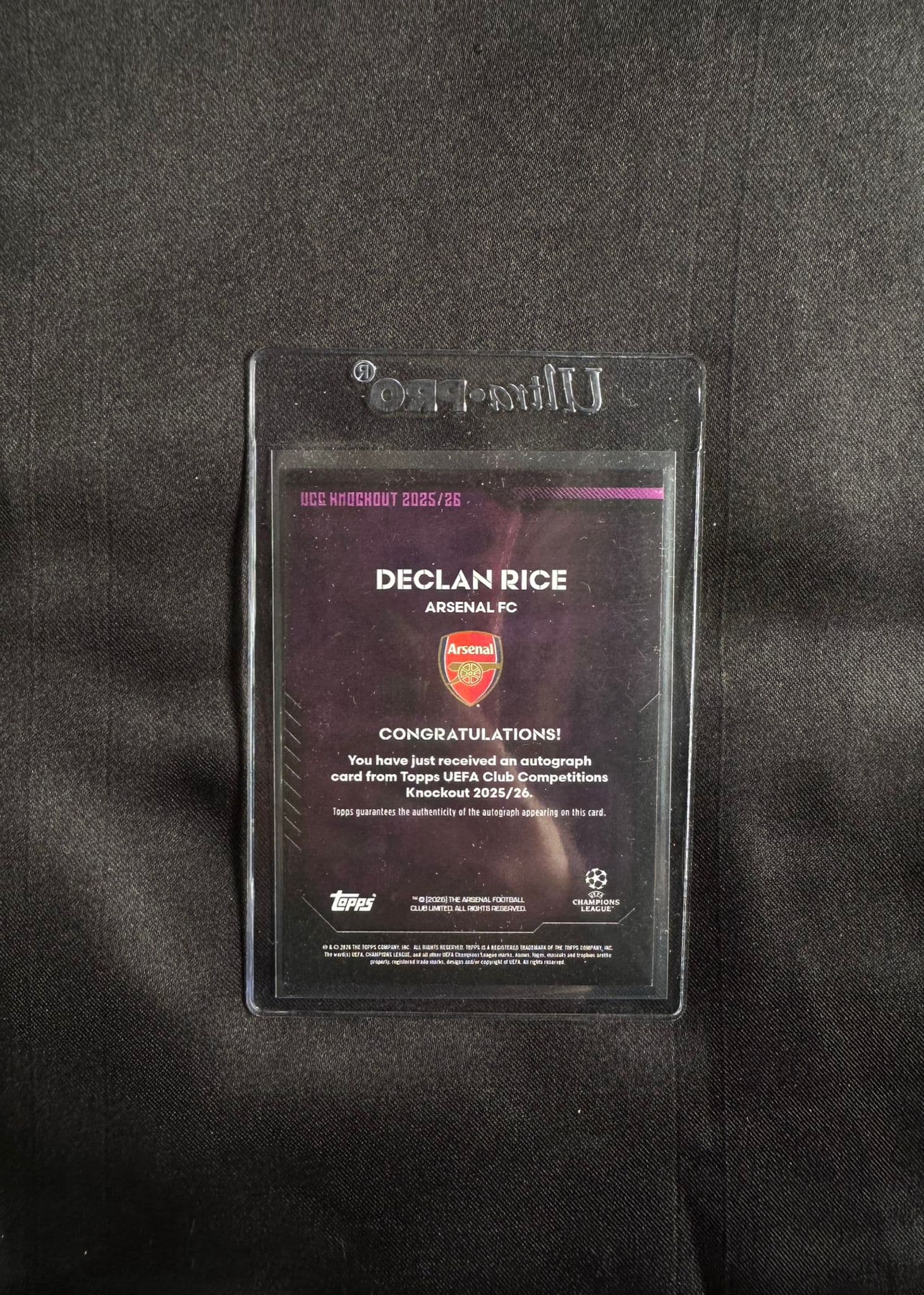 Cartonaș de colecție cu Declan Rice Arsenal 2