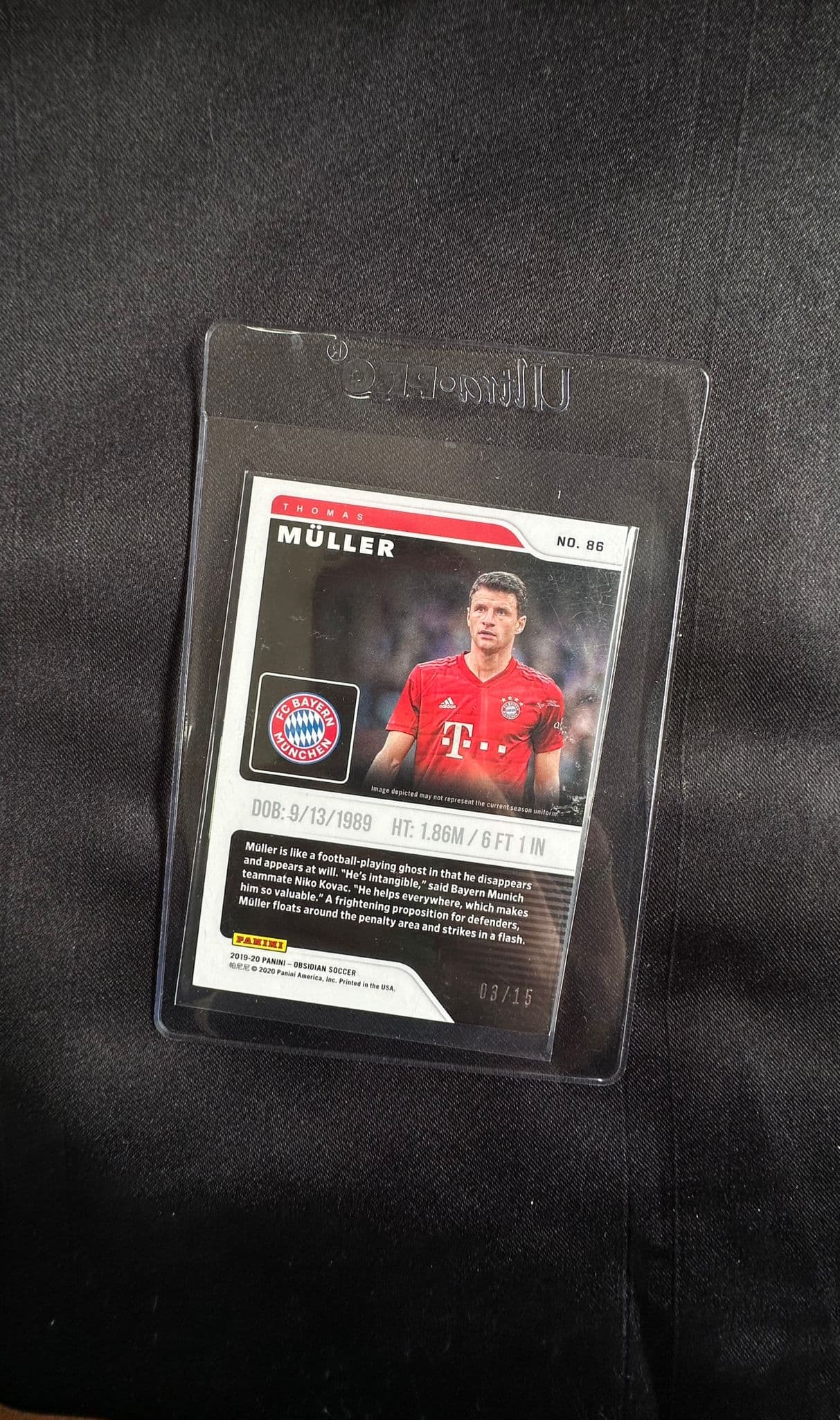 Cartonaș de colecție cuThomas Müller FC Bayern Munich Ediție Limitată 2