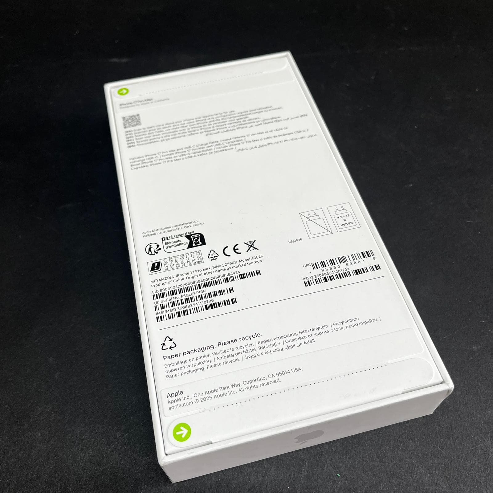 iPhone 17 Pro Max, 256GB, 5G, Silver SIGILAT 2
