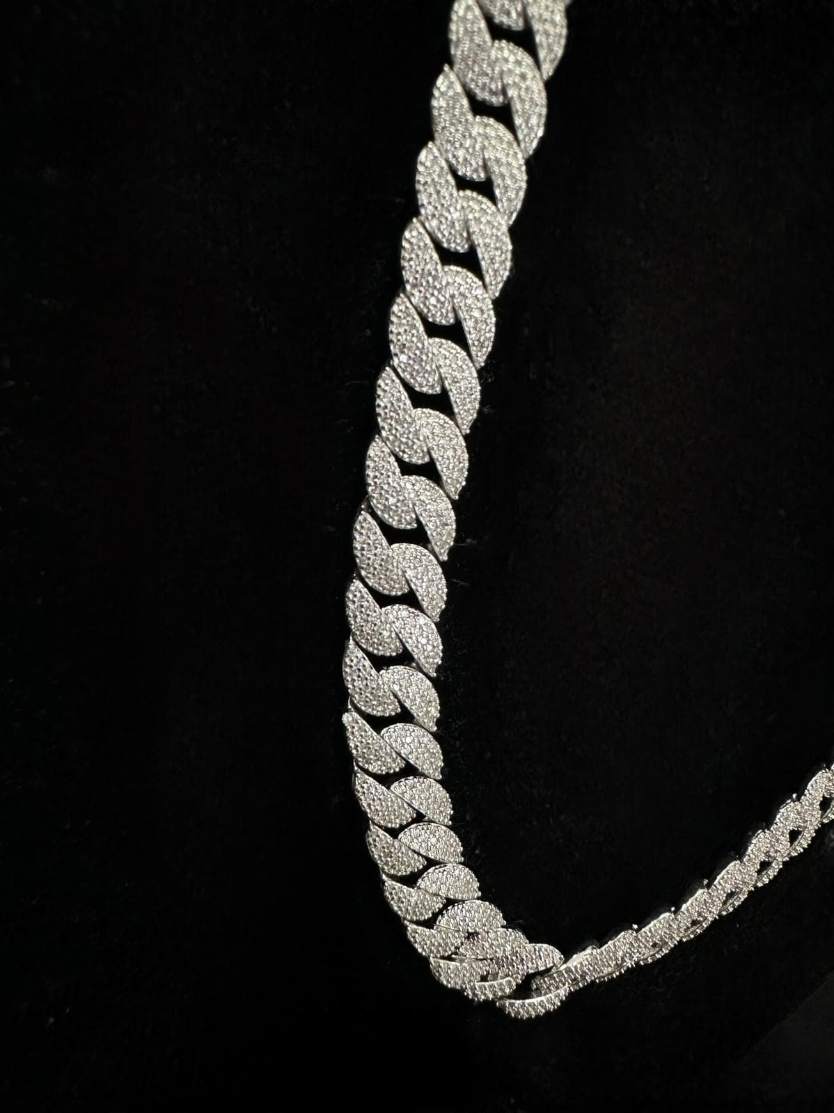 Lanț Cuban Link Iced Out - Argint S925 - 97.75g - 50cm - Claritate VVS 2